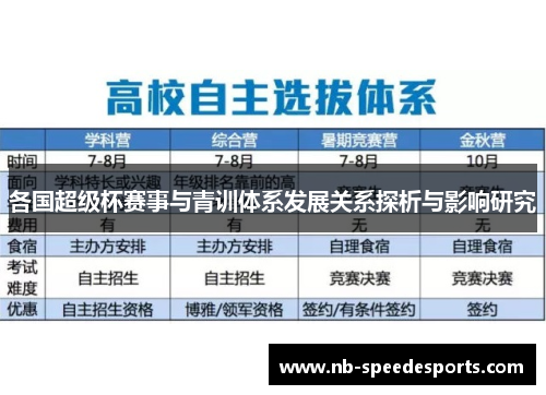 各国超级杯赛事与青训体系发展关系探析与影响研究