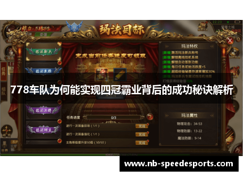 778车队为何能实现四冠霸业背后的成功秘诀解析