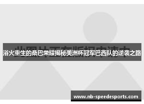 浴火重生的桑巴荣耀揭秘美洲杯冠军巴西队的逆袭之路
